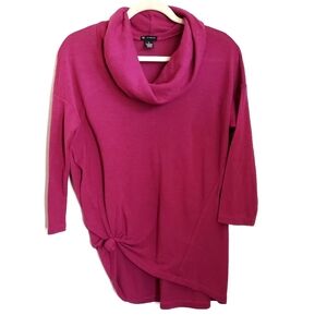 New Directions Sweater M Medium Pink Cowl Neck Tie